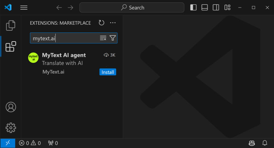 Install the MyText.ai agent extension or plugin.